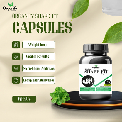 Organify Herbal Shape In Fit - Weight loss Capsules with Ayurvedic (60 Capsules)