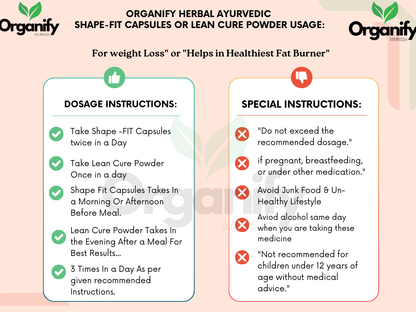 Organify Herbal Lean Cure Powder - Weight loss powder with Ayurvedic (2 Scoop Per Day)
